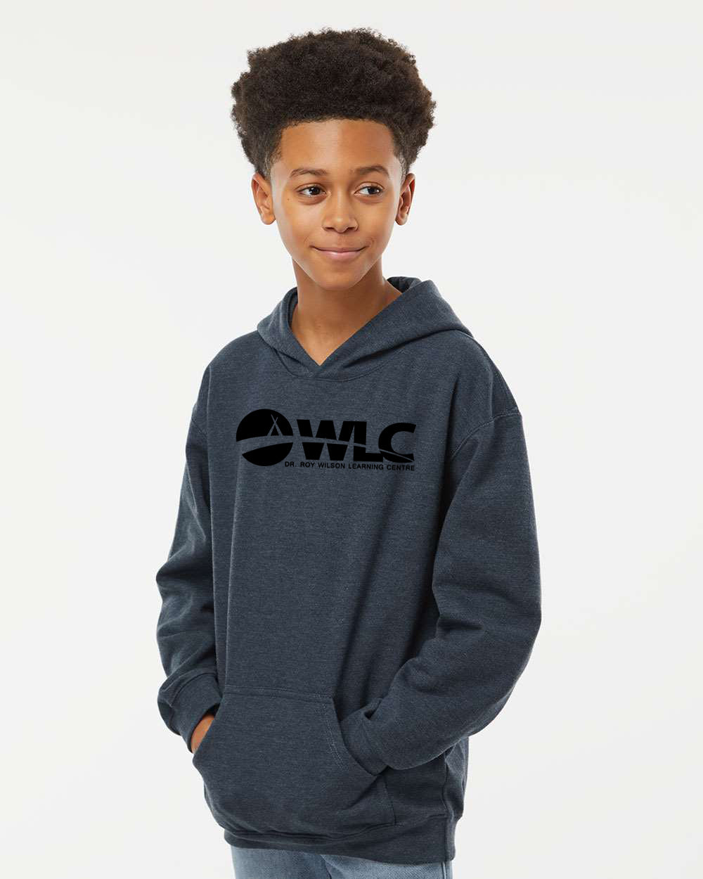 Dr. Roy Wilson - Youth Fleece Hoodie - Black WLC Logo