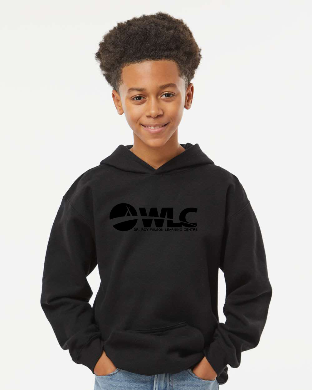 Dr. Roy Wilson - Youth Fleece Hoodie - Black WLC Logo