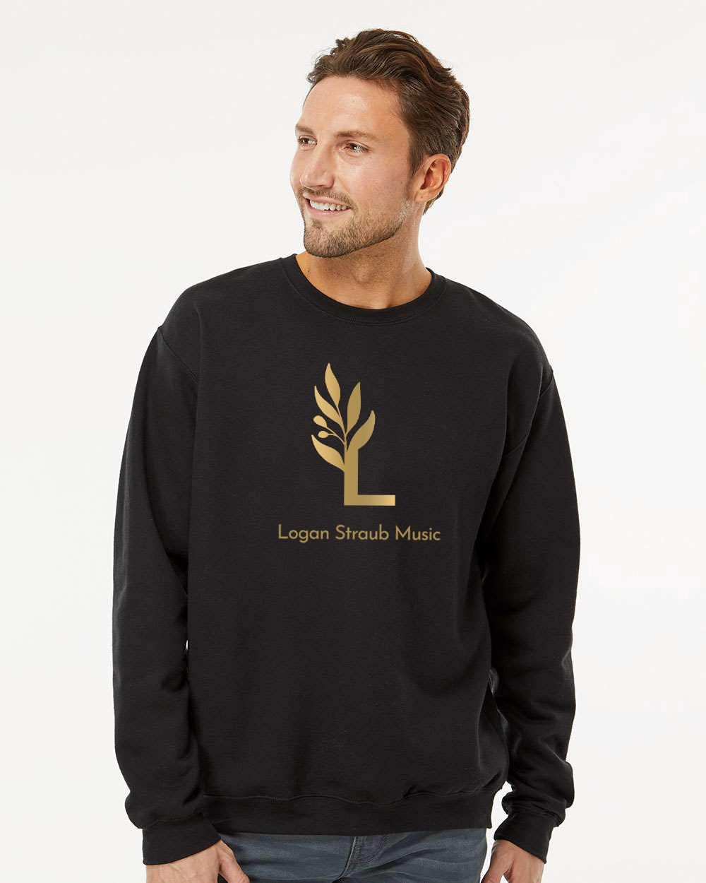 LS - Men's Crew Neck Logo Option