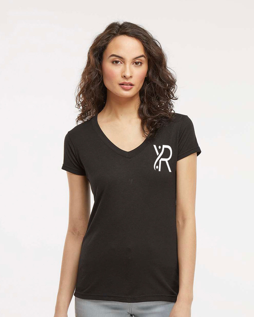 YR - Women's V-Neck (White Small Chest Logo)