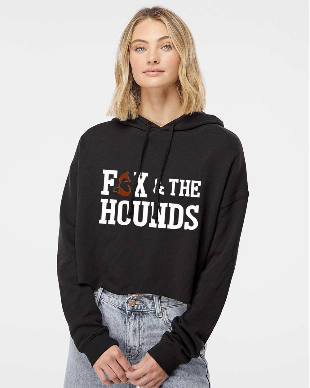 F&H - Women's Cropped Hoodie (White Logo)