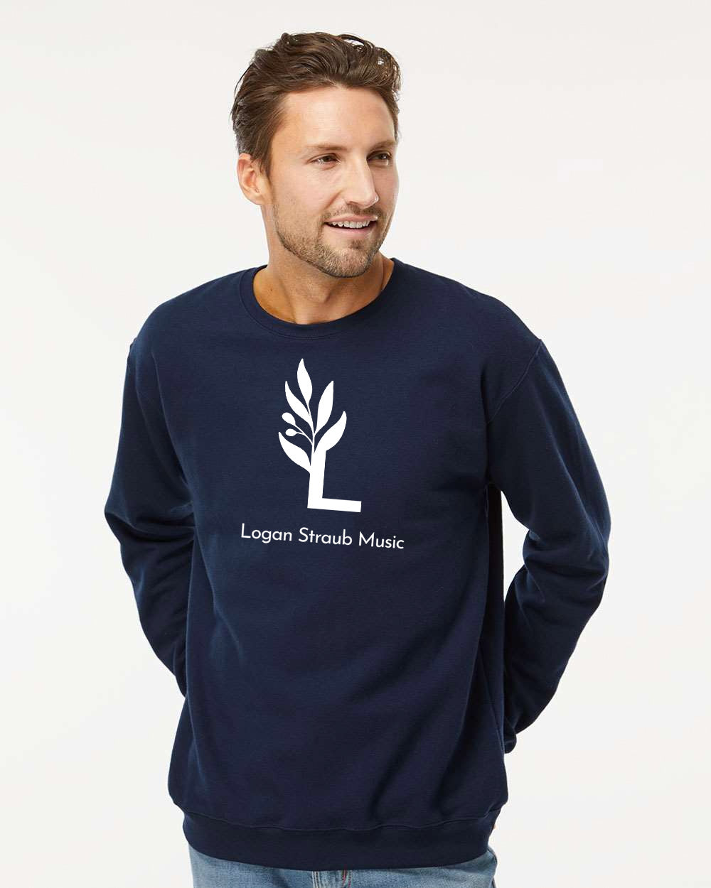 LS - Men's Crew Neck Logo Option