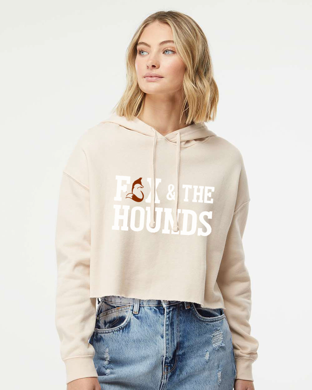 F&H - Women's Cropped Hoodie (White Logo)