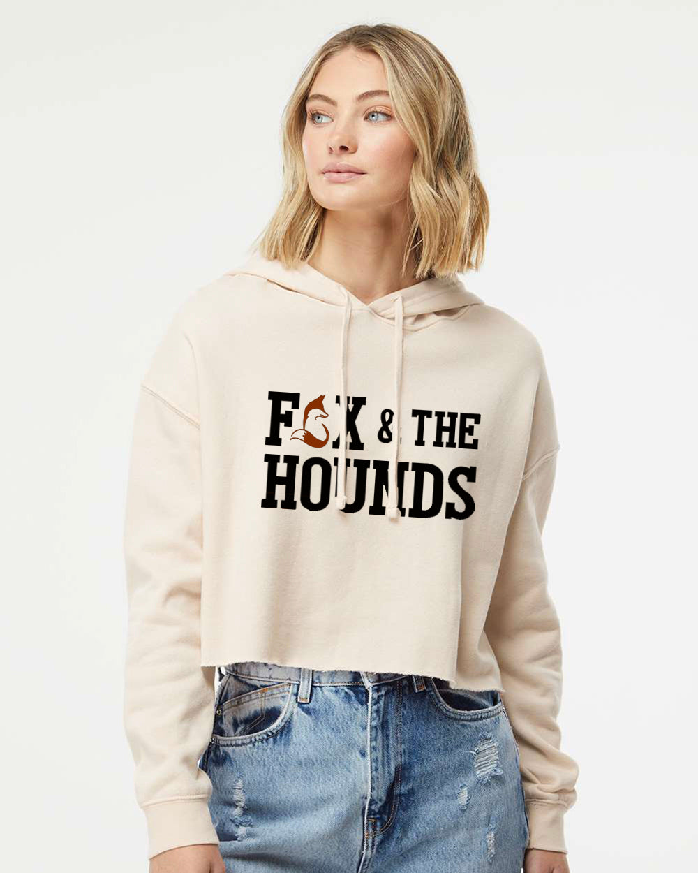 F&H -Women's Cropped Hoodie (Black Logo)