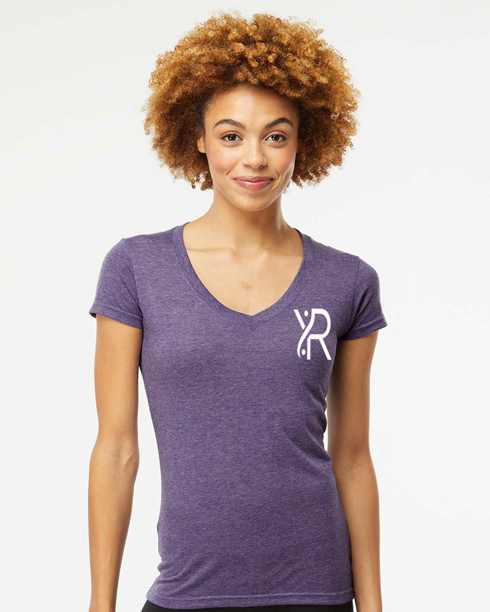 YR - Women's V-Neck (White Small Chest Logo)