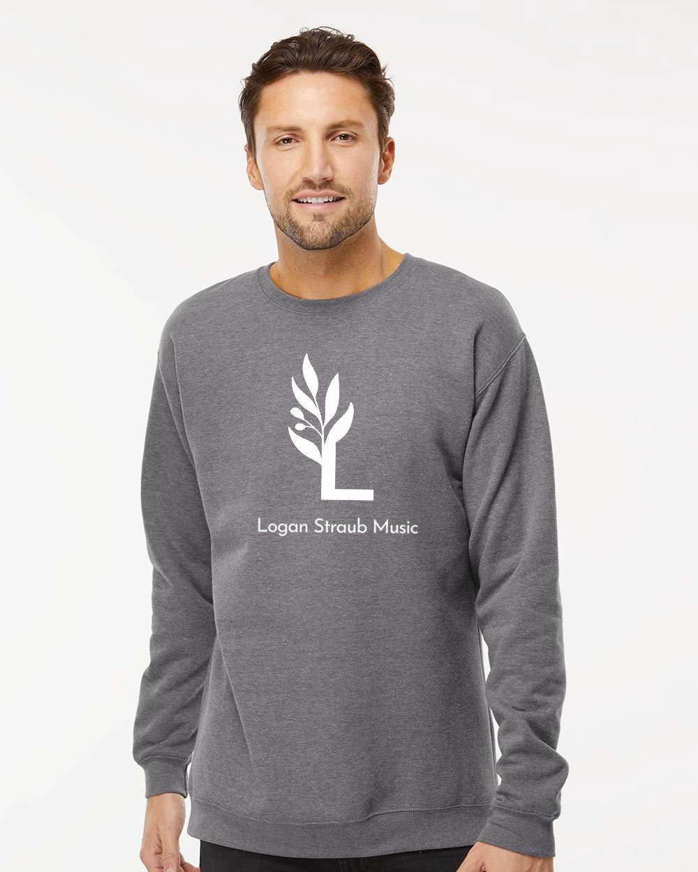 LS - Men's Crew Neck Logo Option