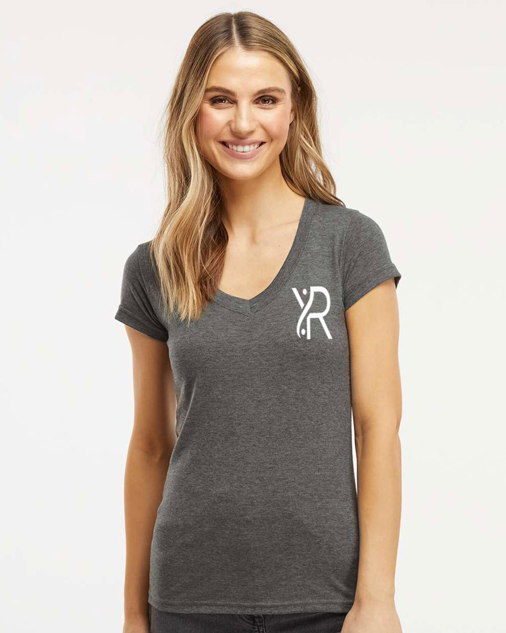 YR - Women's V-Neck (White Small Chest Logo)