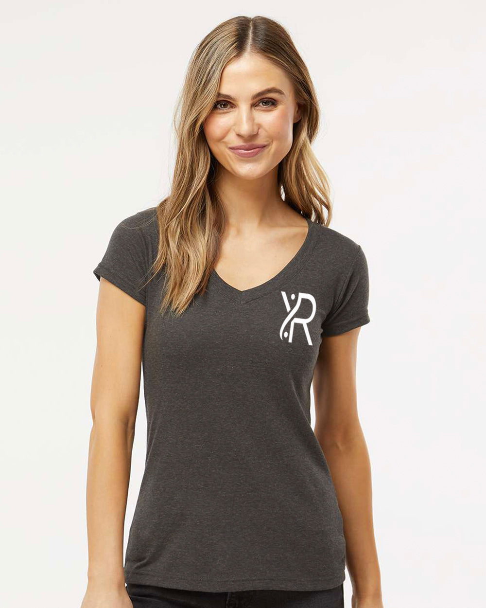 YR - Women's V-Neck (White Small Chest Logo)