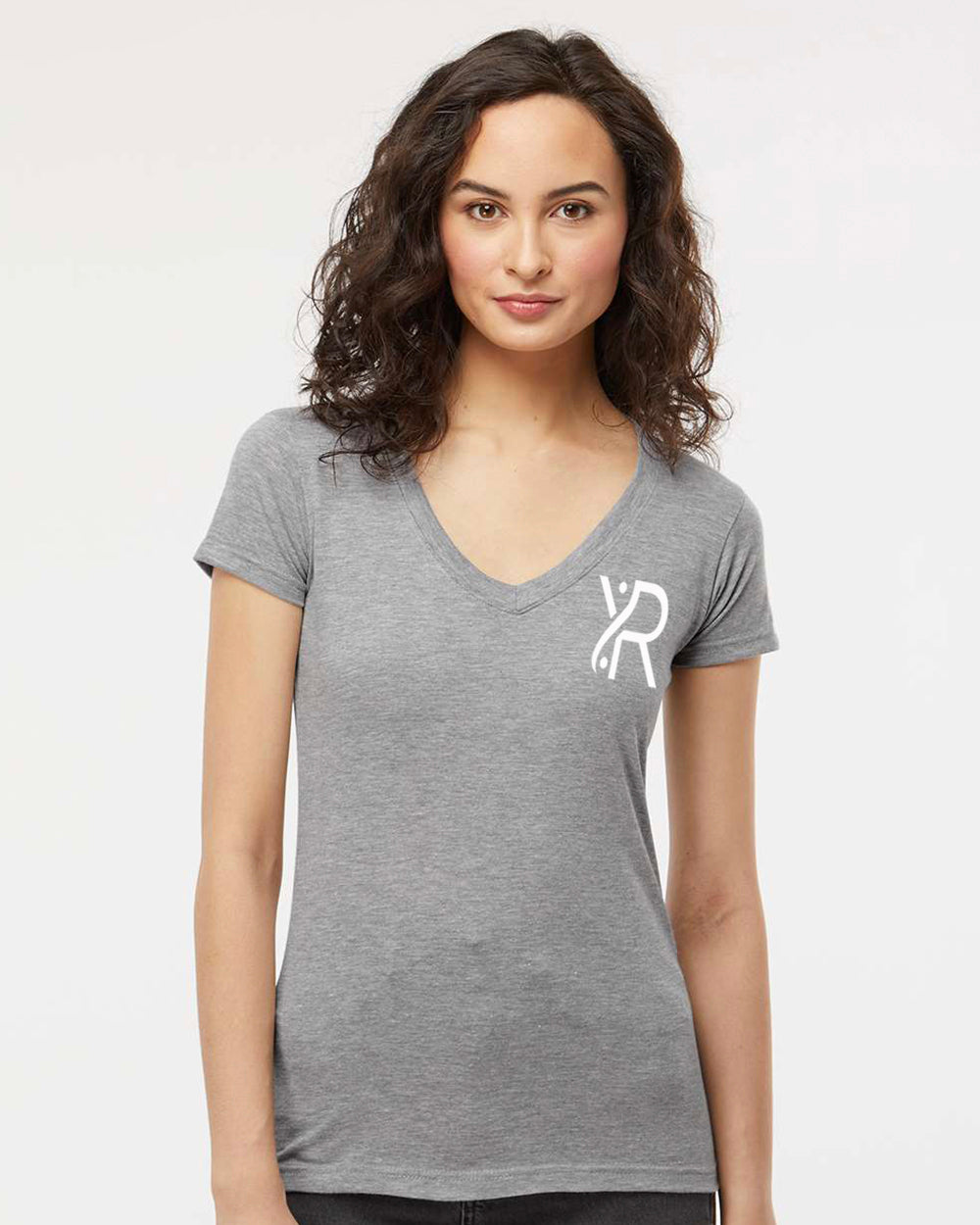 YR - Women's V-Neck (White Small Chest Logo)