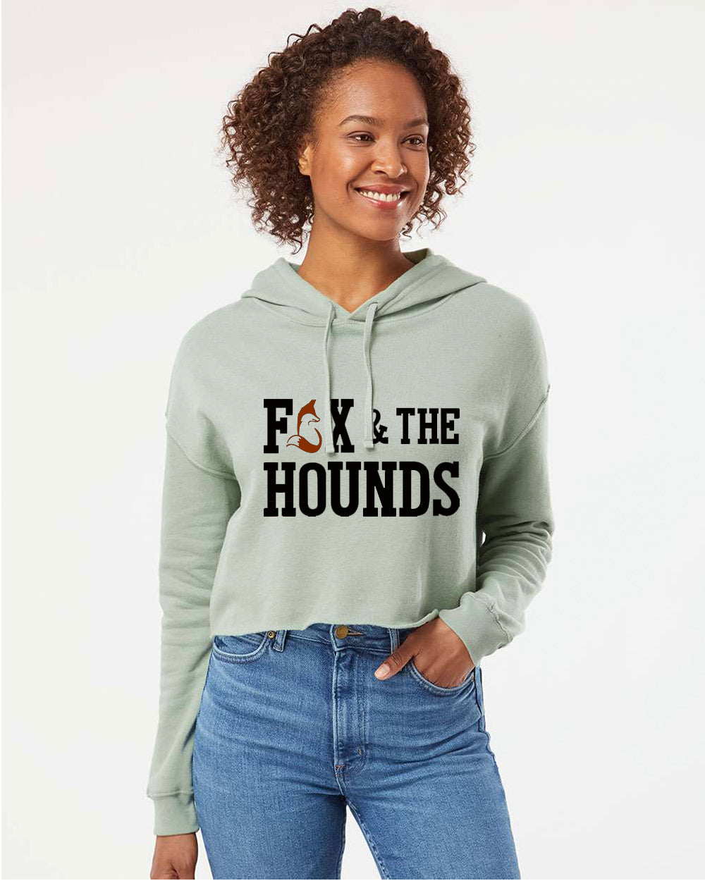 F&H -Women's Cropped Hoodie (Black Logo)