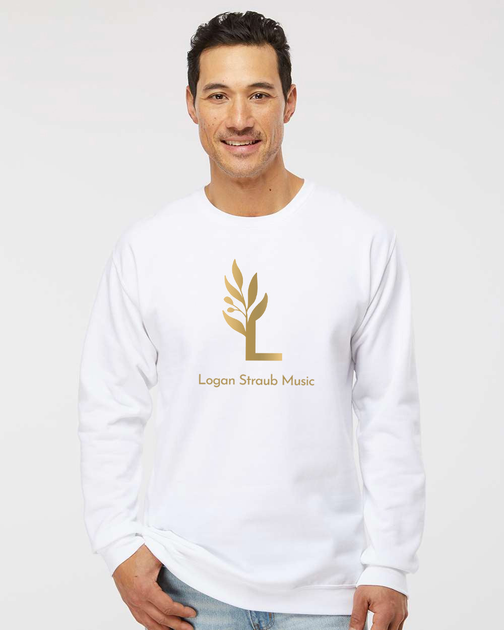 LS - Men's Crew Neck Logo Option
