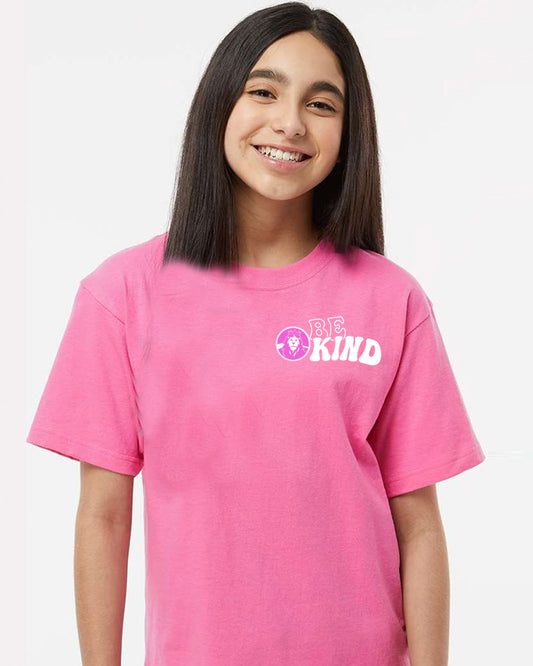 Dr. Roy Wilson - PINK SHIRT DAY - Be Kind Wave White/Pink Back - Youth T-Shirt