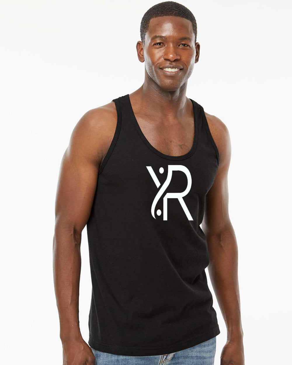YR - Men's Racerback Tank (White Full Chest Logo)