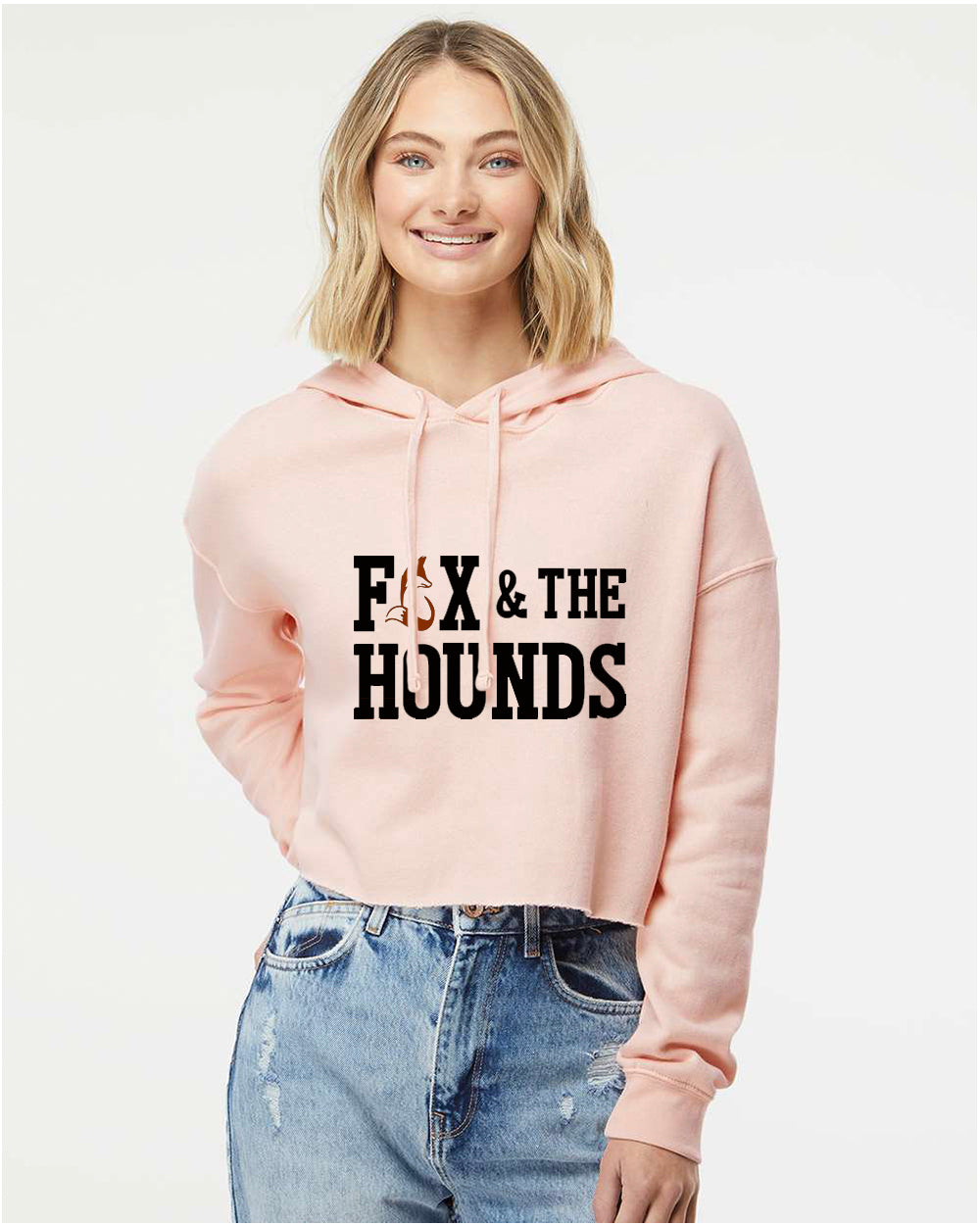 F&H -Women's Cropped Hoodie (Black Logo)