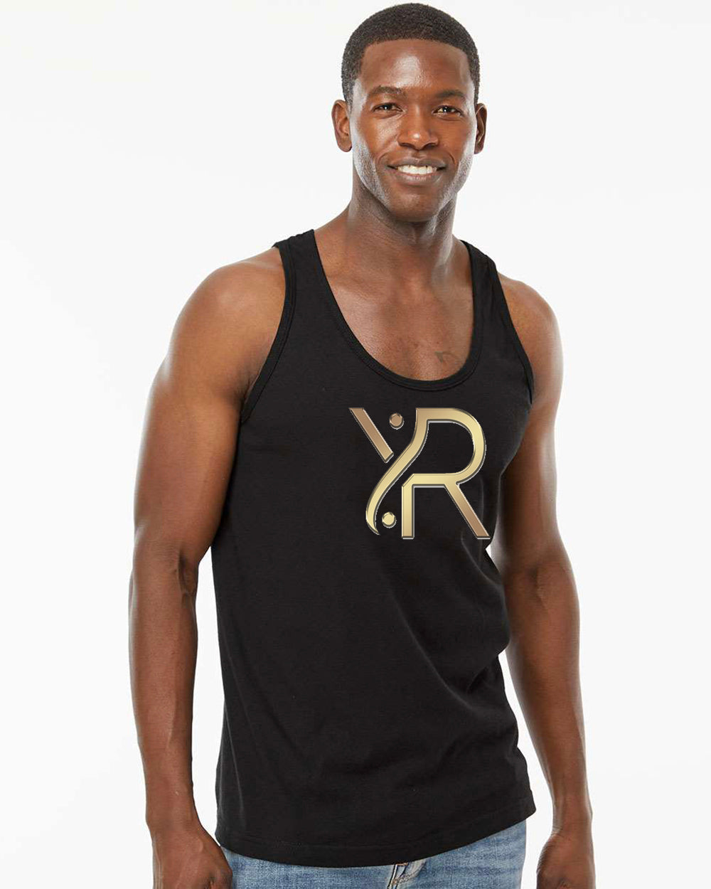 YogaRevolution - Men's Racerback Tank (Full Chest Logo)