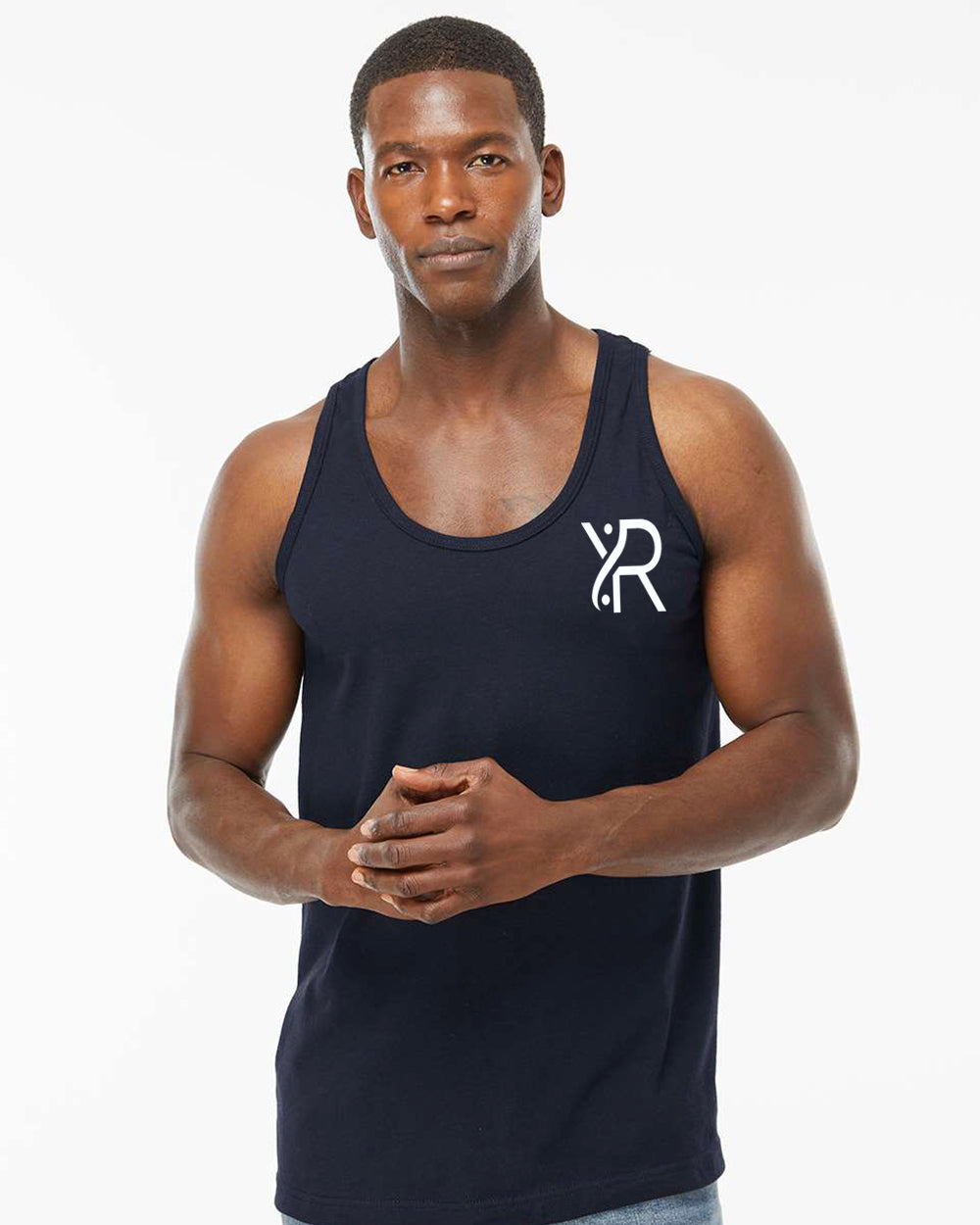 YR - Men's Racerback Tank (White Small Chest Logo)