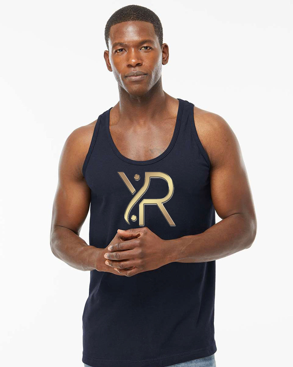 YogaRevolution - Men's Racerback Tank (Full Chest Logo)