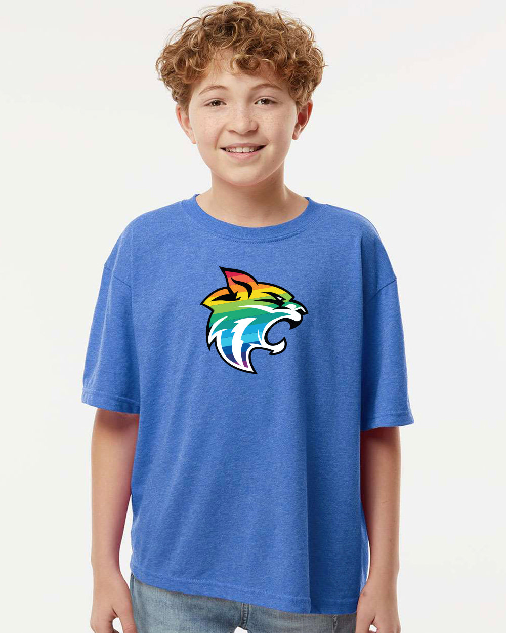 Youth Gold Soft Touch T-Shirt - Rainbow Logo