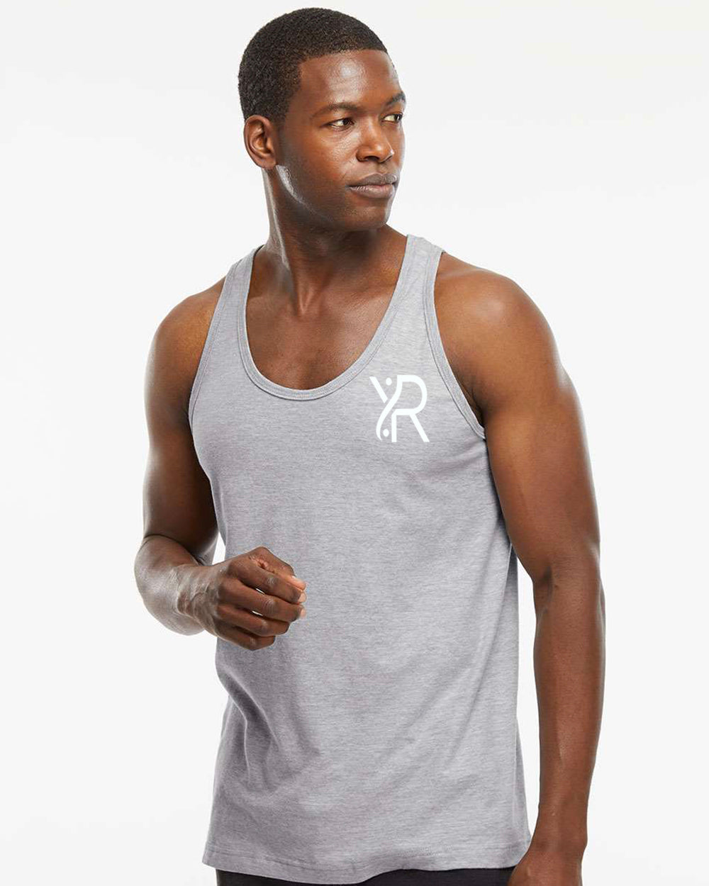 YR - Men's Racerback Tank (White Small Chest Logo)