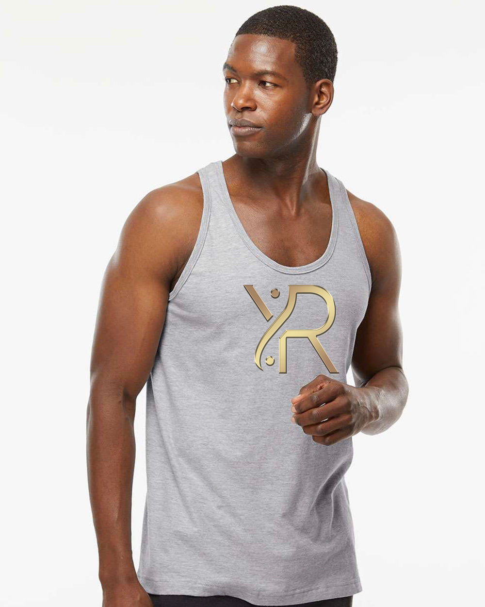 YogaRevolution - Men's Racerback Tank (Full Chest Logo)