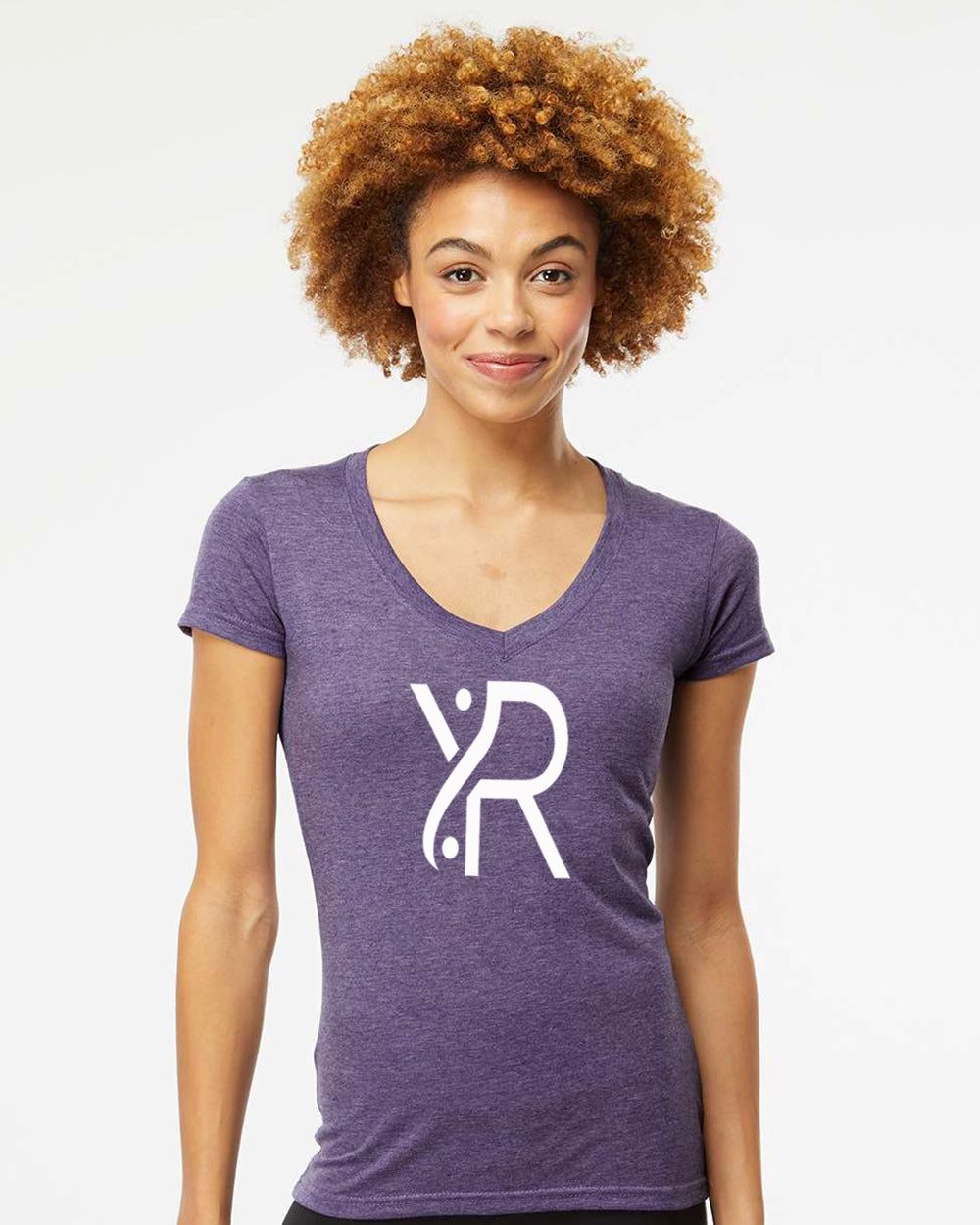 YR - Women's V-Neck (White Full Chest Logo)