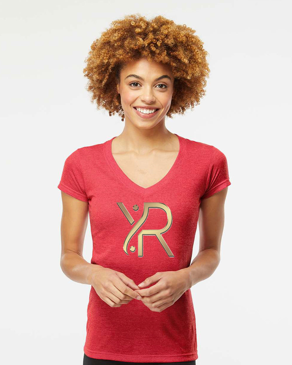 YR - Women's V-Neck (Full Chest Logo)