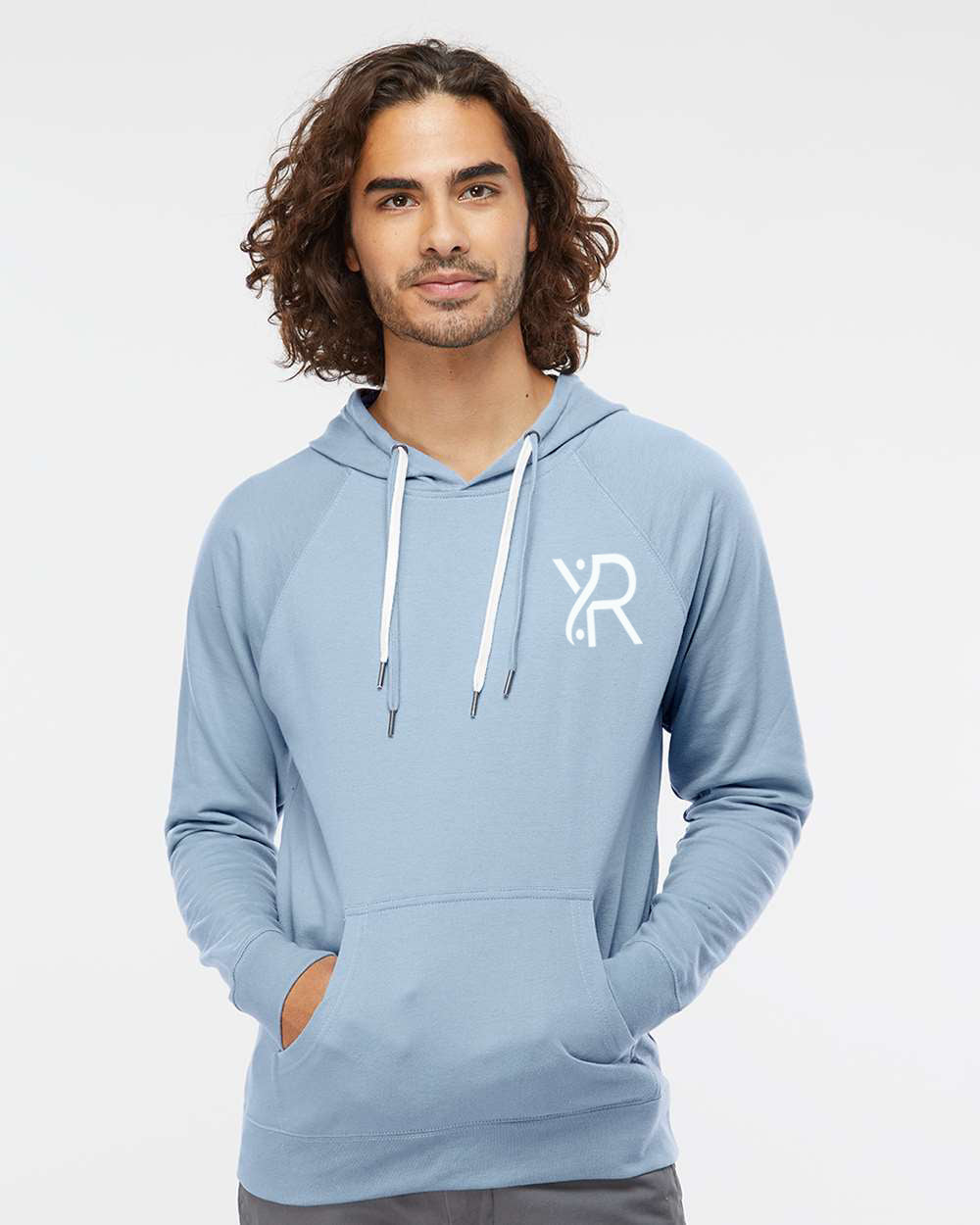 YR - Unisex Lightweight Hoodie (White Small Chest Logo)