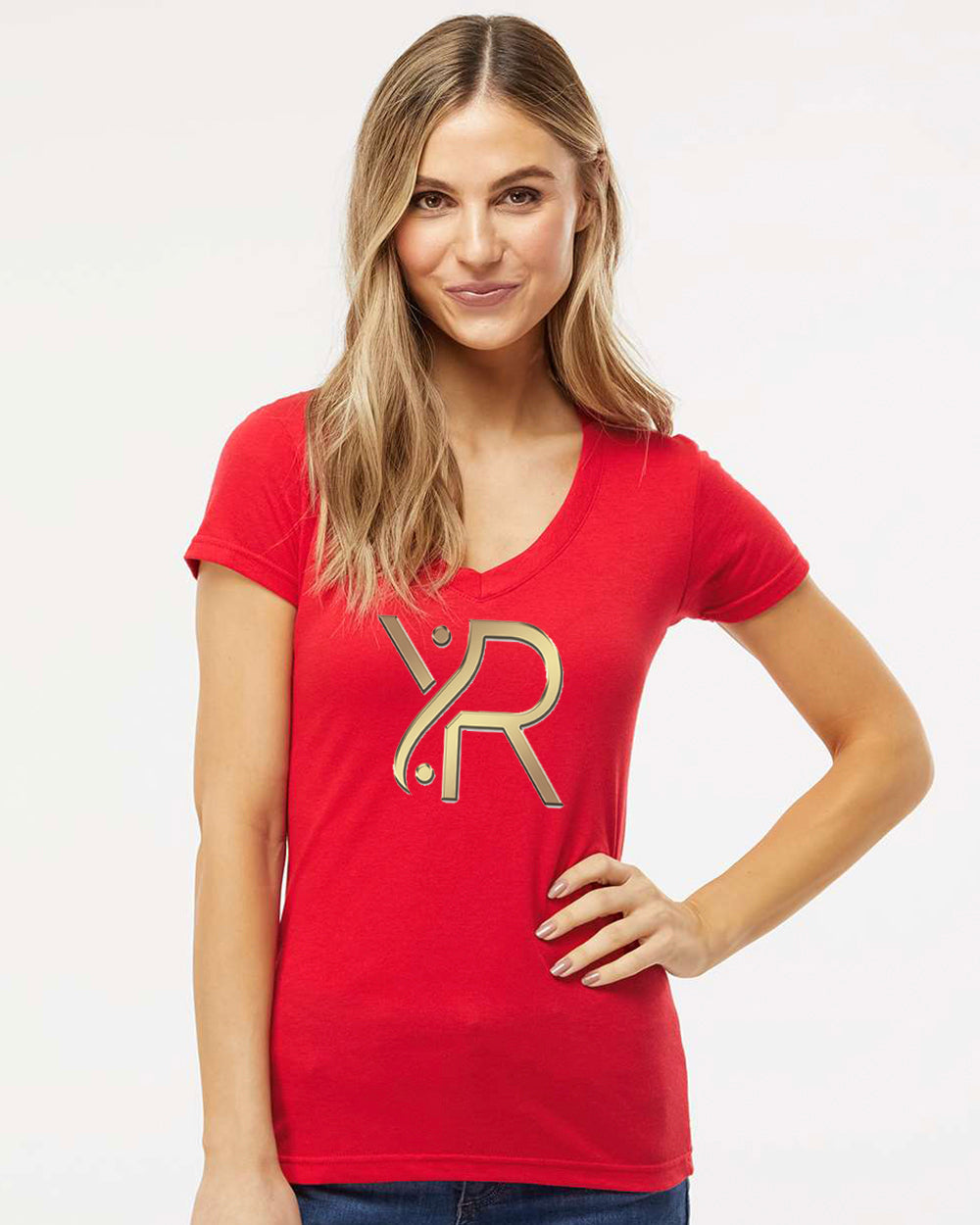 YR - Women's V-Neck (Full Chest Logo)