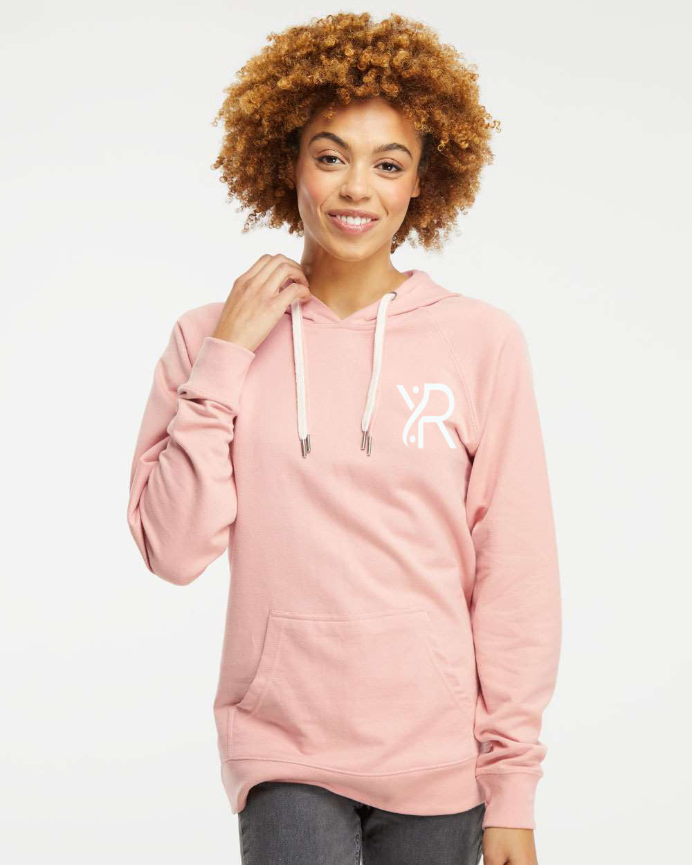 YR - Unisex Lightweight Hoodie (White Small Chest Logo)