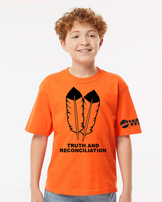 Dr. Roy Wilson - National Day for Truth and Reconciliation - Feather Design - Youth T-Shirt